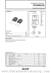 FS70SMJ-06 datasheet pdf Mitsubishi Electric Corporation