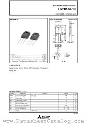 FK20SM-10 datasheet pdf Mitsubishi Electric Corporation