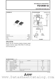 FS10KM-12 datasheet pdf Mitsubishi Electric Corporation
