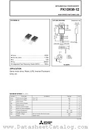 FK10KM-12 datasheet pdf Mitsubishi Electric Corporation