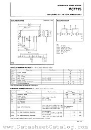 M67715 datasheet pdf Mitsubishi Electric Corporation