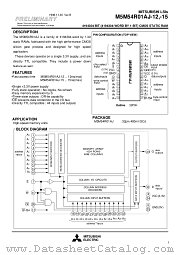 M5M54R01AJ-15 datasheet pdf Mitsubishi Electric Corporation