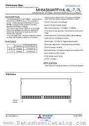 MH64S64APFH-6 datasheet pdf Mitsubishi Electric Corporation