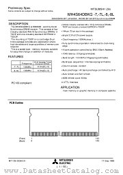 MH4S64DBKG-7L datasheet pdf Mitsubishi Electric Corporation