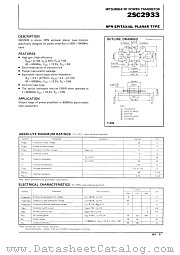 2SC2933 datasheet pdf Mitsubishi Electric Corporation