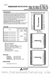 M5M5256DKP-70XL-W datasheet pdf Mitsubishi Electric Corporation