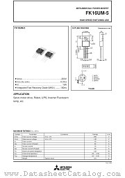 FK16UM-5 datasheet pdf Mitsubishi Electric Corporation