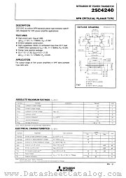 2SC4240 datasheet pdf Mitsubishi Electric Corporation