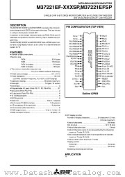 M37221EF-XXXSP datasheet pdf Mitsubishi Electric Corporation