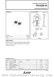 FS16UM-10 datasheet pdf Mitsubishi Electric Corporation