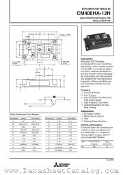 CM400HA-12H datasheet pdf Mitsubishi Electric Corporation