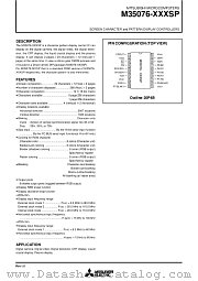 M35076-XXXSP datasheet pdf Mitsubishi Electric Corporation