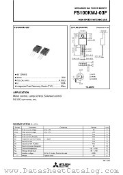 FS100KMJ-03F datasheet pdf Mitsubishi Electric Corporation