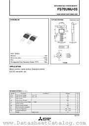FS70UMJ-03 datasheet pdf Mitsubishi Electric Corporation