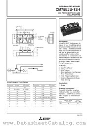 CM75E3U-12H datasheet pdf Mitsubishi Electric Corporation