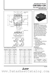 CM75BU-12H datasheet pdf Mitsubishi Electric Corporation