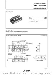 CM100DU-12F datasheet pdf Mitsubishi Electric Corporation
