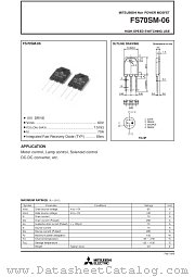 FS70SM-06 datasheet pdf Mitsubishi Electric Corporation