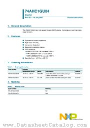 74AHC1GU04GV datasheet pdf NXP Semiconductors