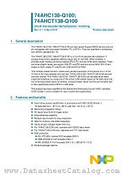 74AHC138PW-Q100 datasheet pdf NXP Semiconductors