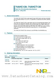 74AHC139D datasheet pdf NXP Semiconductors