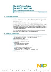 74AHCT139PW-Q100 datasheet pdf NXP Semiconductors
