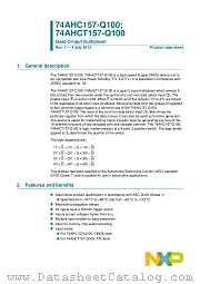 74AHC157PW-Q100 datasheet pdf NXP Semiconductors