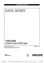 74ALVC02D datasheet pdf NXP Semiconductors