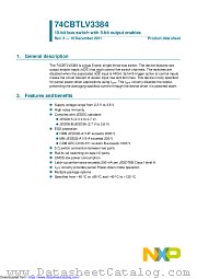 74CBTLV3384BQ datasheet pdf NXP Semiconductors