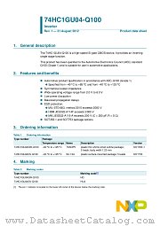 74HC1GU04GW-Q100 datasheet pdf NXP Semiconductors
