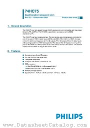 74HC75PW datasheet pdf NXP Semiconductors