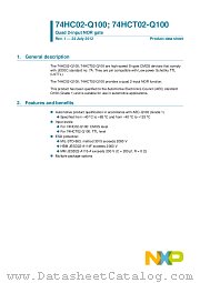 74HC02BQ-Q100 datasheet pdf NXP Semiconductors