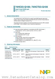 74HC03DB-Q100 datasheet pdf NXP Semiconductors