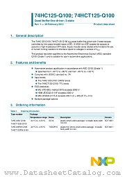 74HC125PW-Q100 datasheet pdf NXP Semiconductors