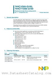 74HCT1G66GV-Q100 datasheet pdf NXP Semiconductors