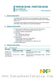 74HC30PW-Q100 datasheet pdf NXP Semiconductors