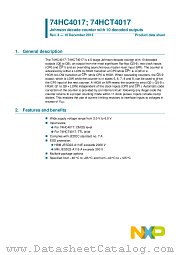 74HC4017PW datasheet pdf NXP Semiconductors