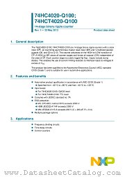 74HC4020PW-Q100 datasheet pdf NXP Semiconductors