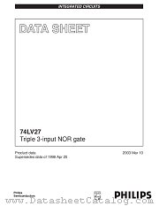 74LV27D datasheet pdf NXP Semiconductors