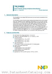 74LV4052PW datasheet pdf NXP Semiconductors