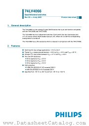 74LV4066DB datasheet pdf NXP Semiconductors