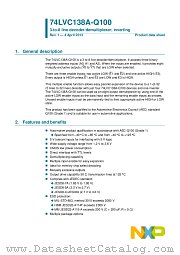 74LVC138APW-Q100 datasheet pdf NXP Semiconductors