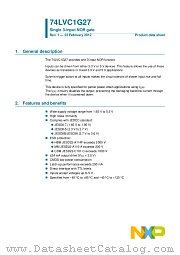 74LVC1G27GM datasheet pdf NXP Semiconductors