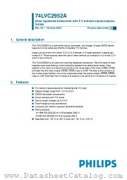 74LVC2952ADB datasheet pdf NXP Semiconductors