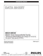 P80C32UFAA datasheet pdf NXP Semiconductors