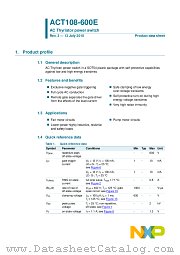 ACT108-600E datasheet pdf NXP Semiconductors