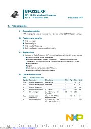 BFG325 datasheet pdf NXP Semiconductors