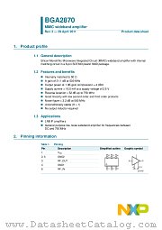 BGA2870 datasheet pdf NXP Semiconductors