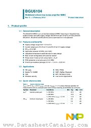 BGU6104 datasheet pdf NXP Semiconductors