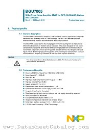 BGU7005 datasheet pdf NXP Semiconductors